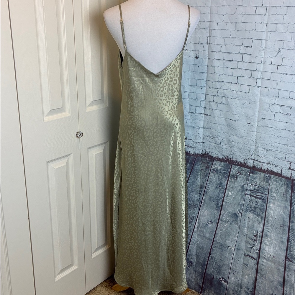Show Me Your Mumu Zio Dress Sz L Sage Green Cheetah Slip Dress Coquette Lingerie - Picture 13 of 16